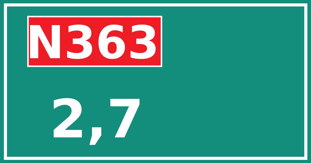 Hectometerbord N363 2,7