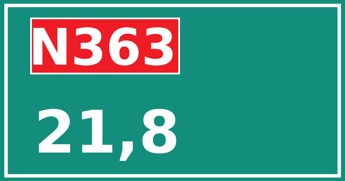 Hectometerbord N363 21,8