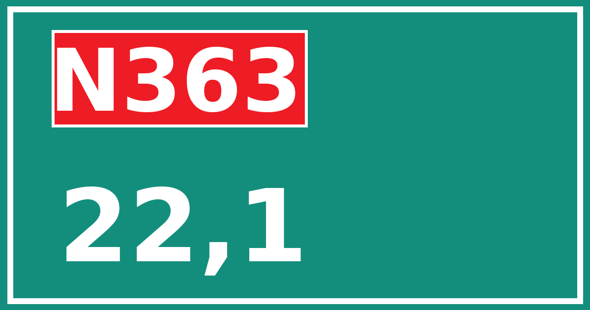 Hectometerbord N363 22,1