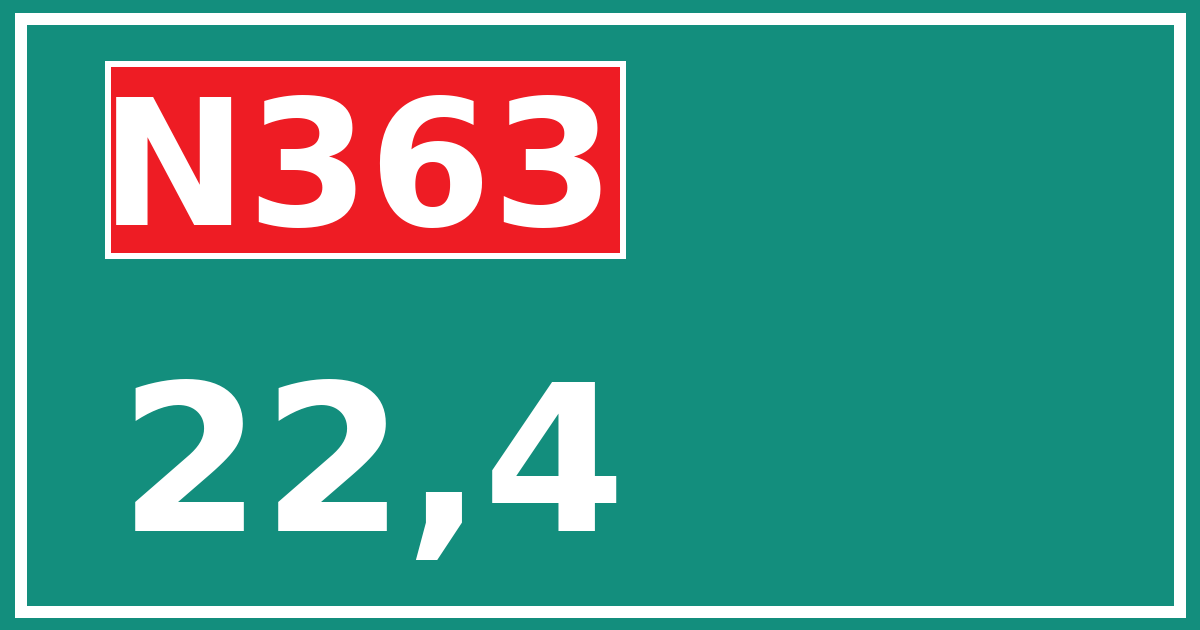 Hectometerbord N363 22,4
