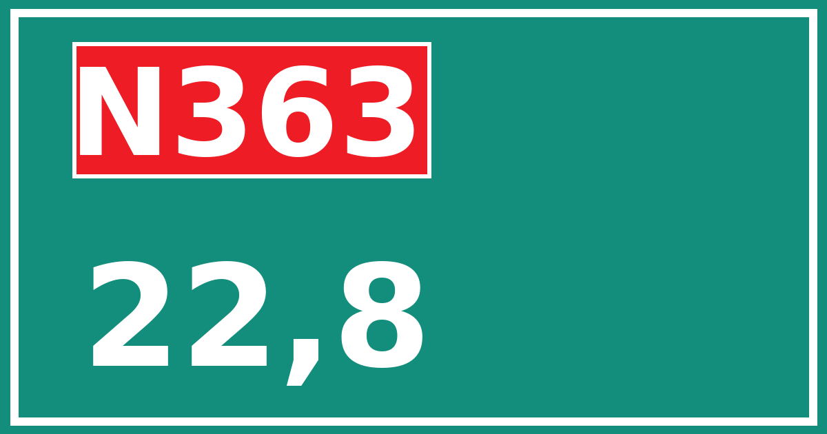 Hectometerbord N363 22,8