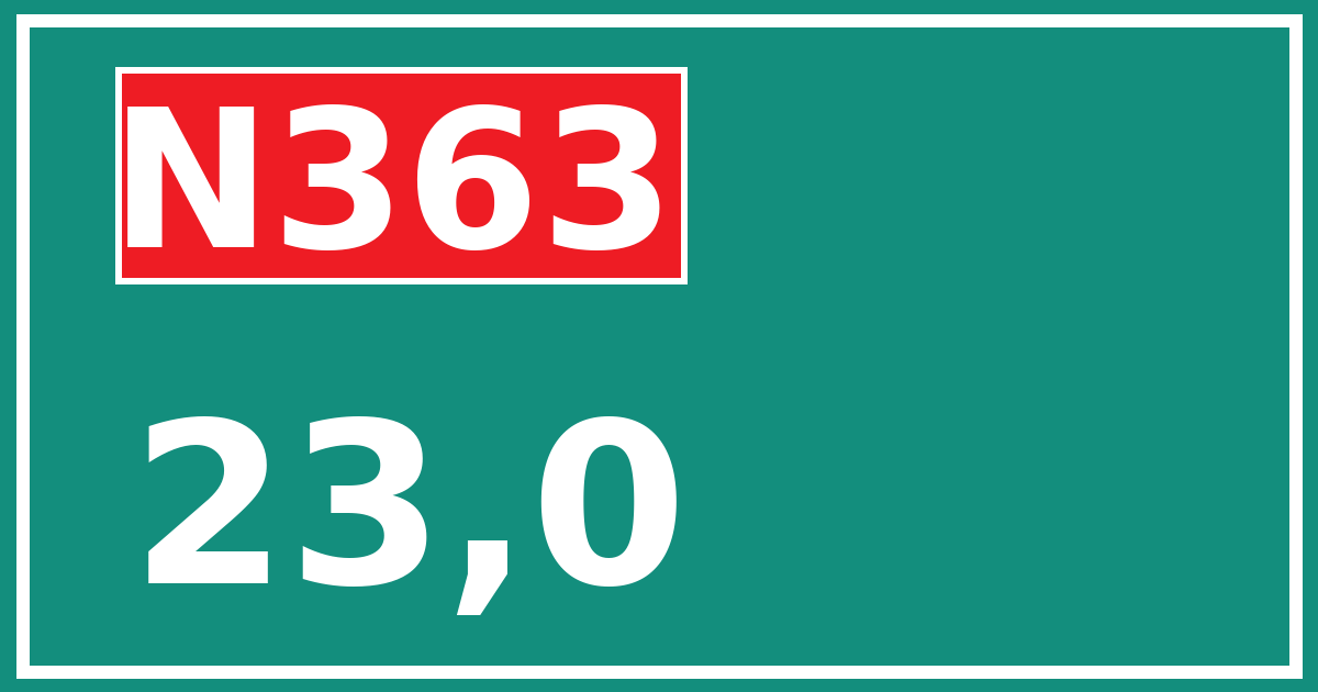 Hectometerbord N363 23,0