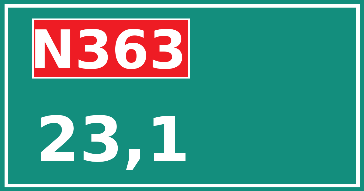 Hectometerbord N363 23,1