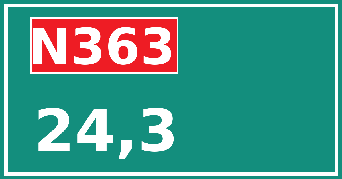 Hectometerbord N363 24,3