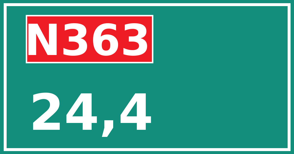 Hectometerbord N363 24,4
