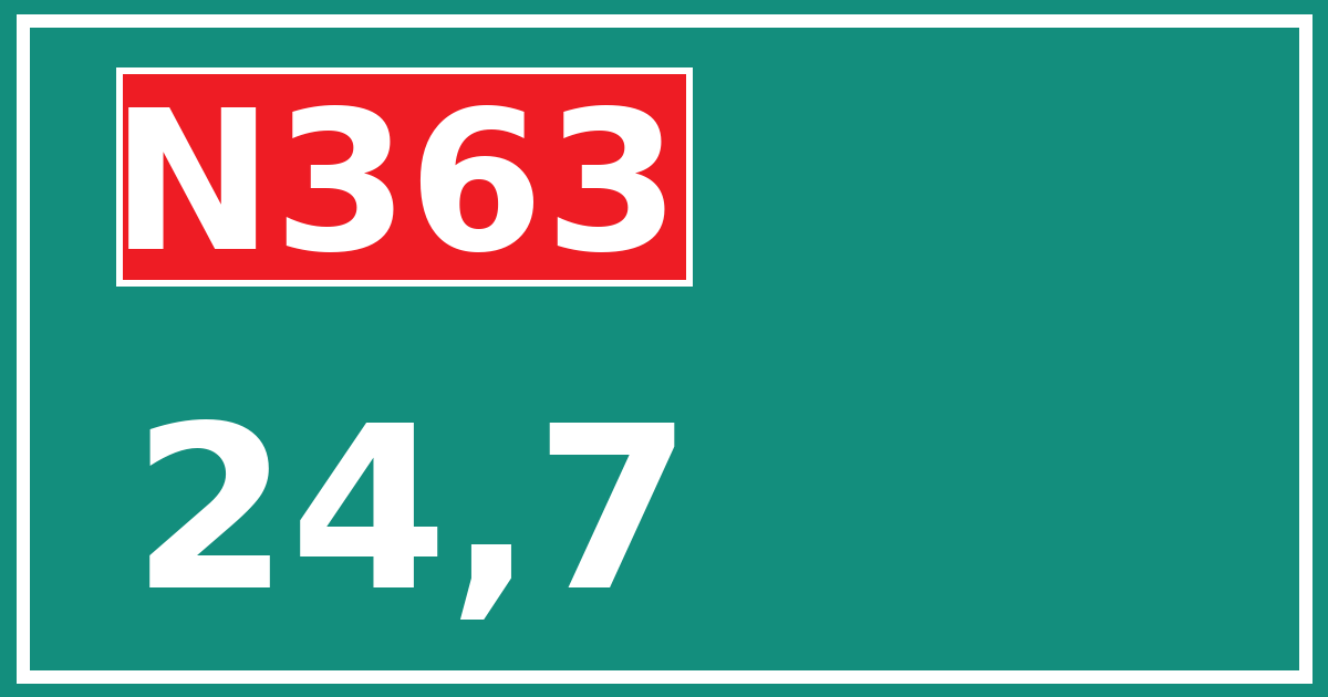 Hectometerbord N363 24,7