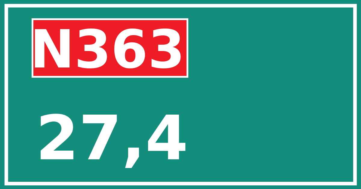 Hectometerbord N363 27,4