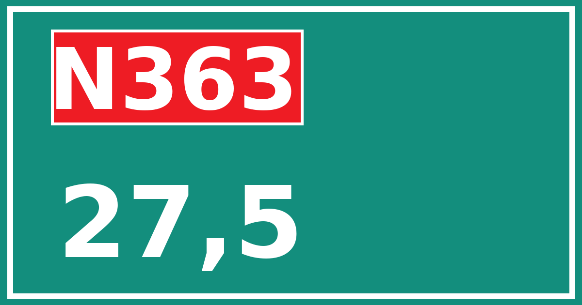 Hectometerbord N363 27,5