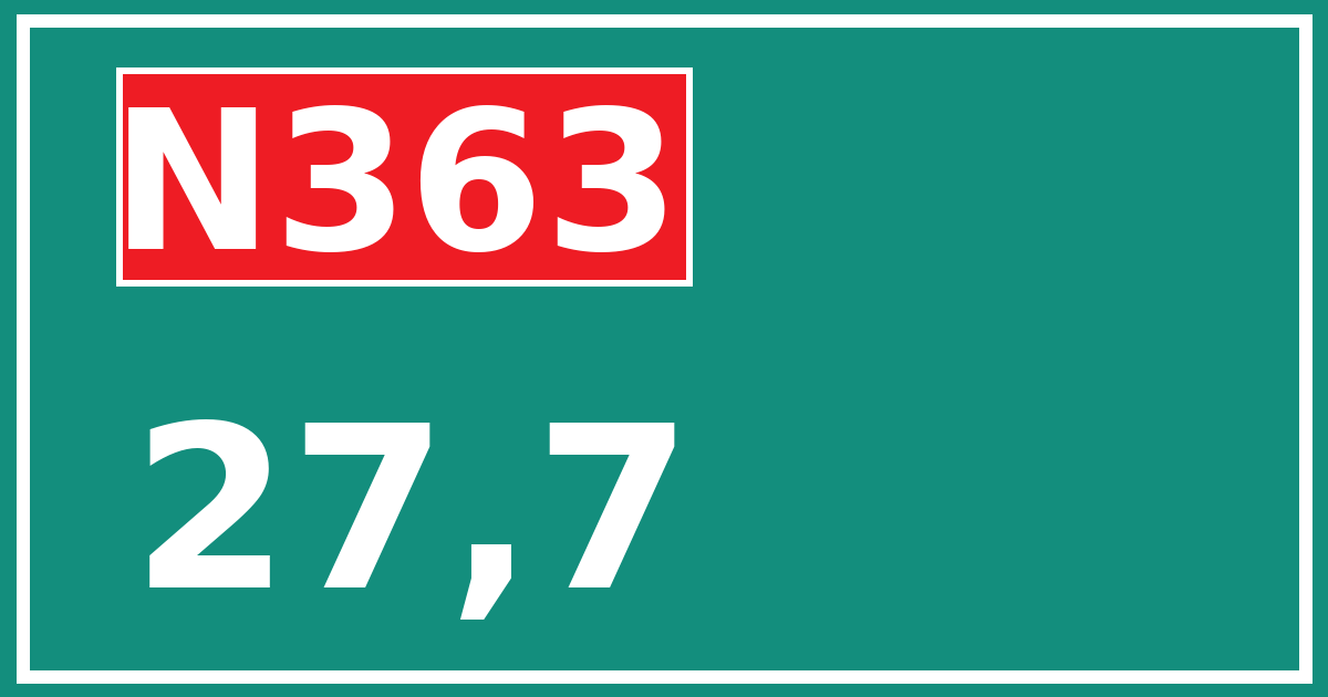 Hectometerbord N363 27,7