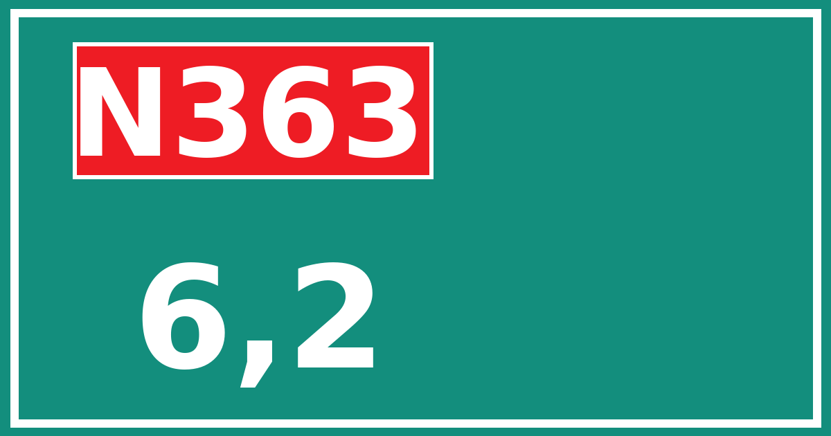 Hectometerbord N363 6,2