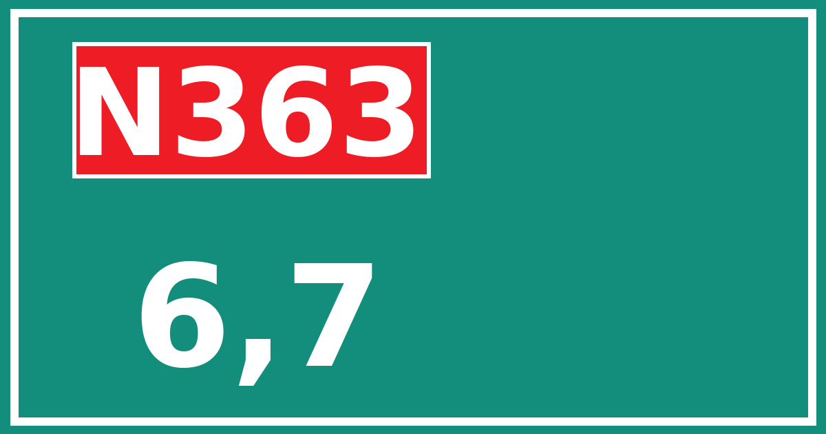 Hectometerbord N363 6,7