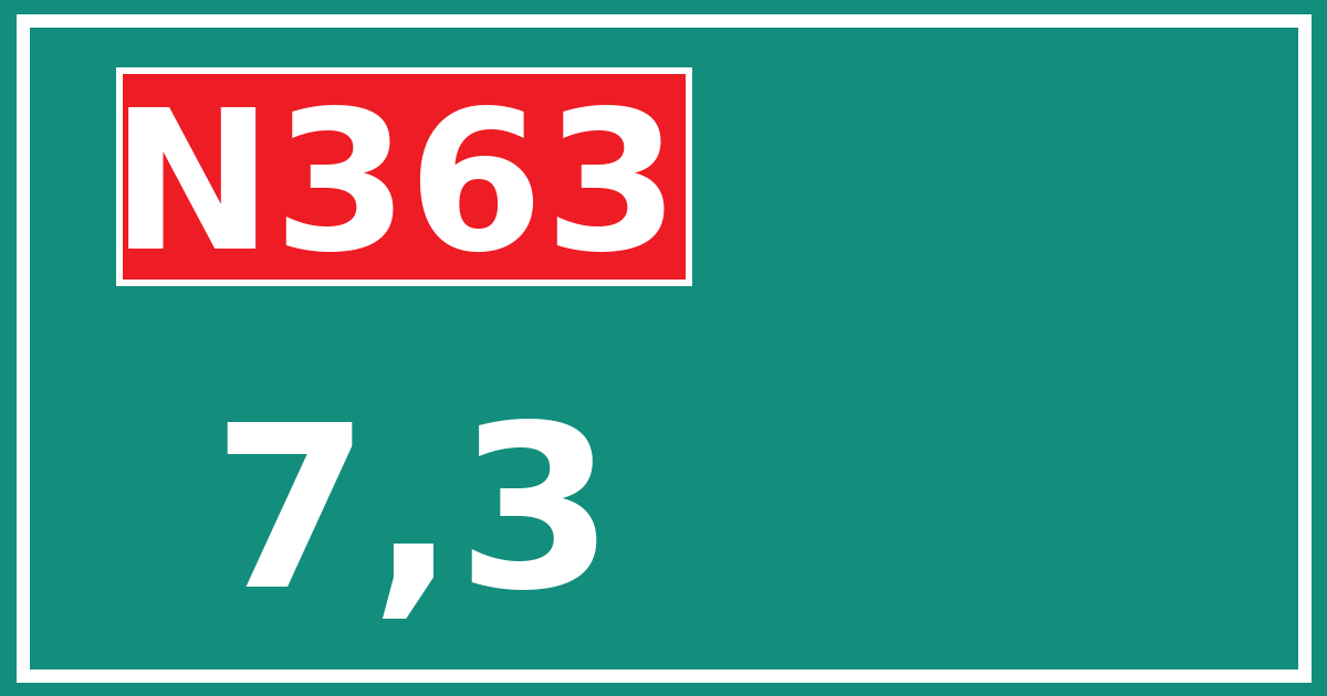 Hectometerbord N363 7,3