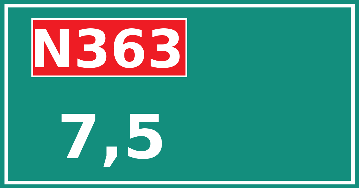 Hectometerbord N363 7,5