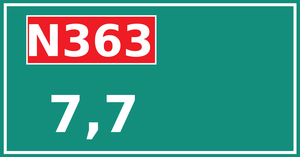 Hectometerbord N363 7,7