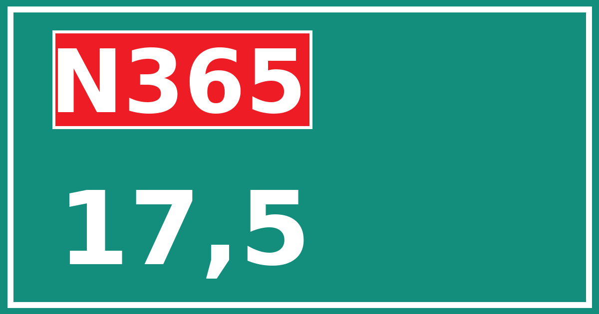 Hectometerbord N365 17,5