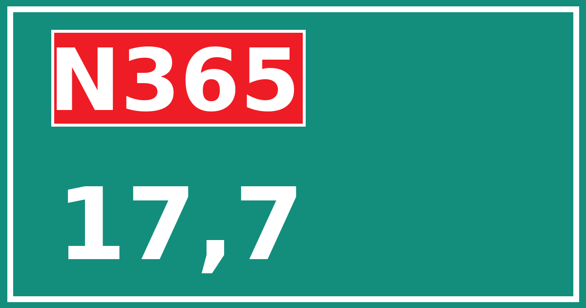 Hectometerbord N365 17,7