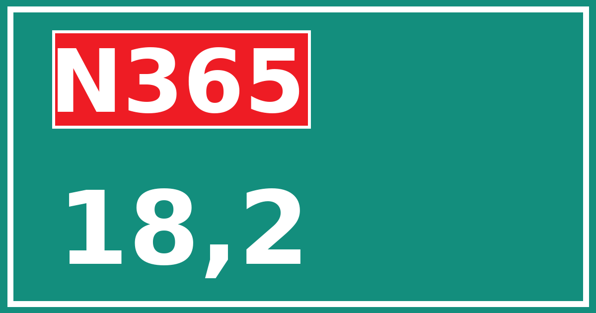 Hectometerbord N365 18,2