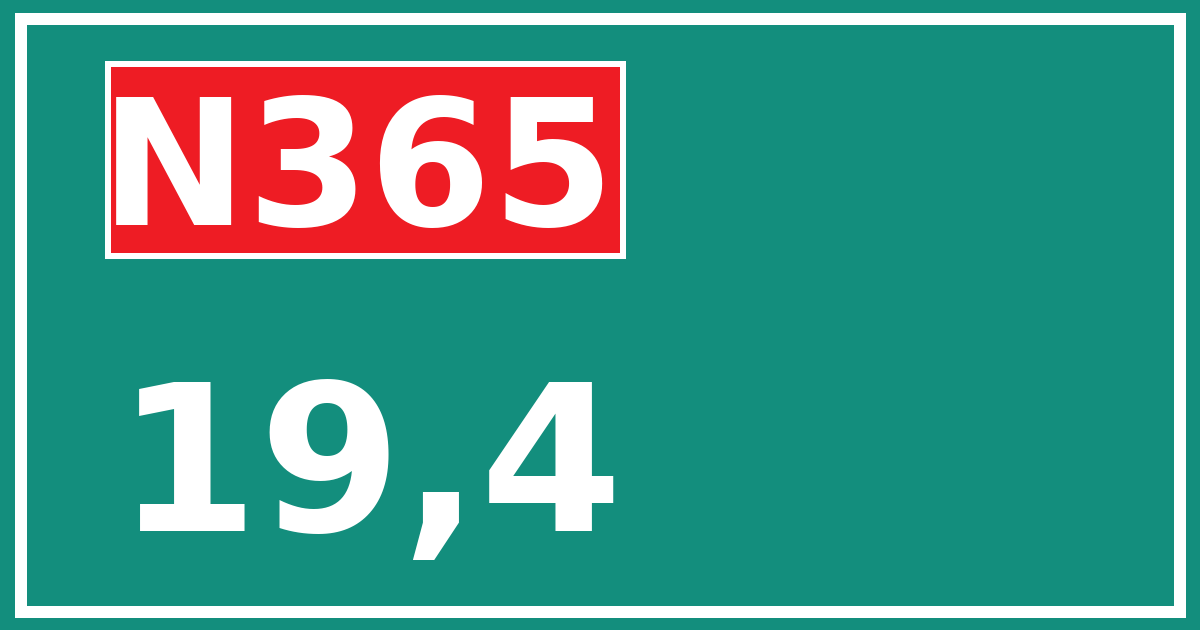 Hectometerbord N365 19,4