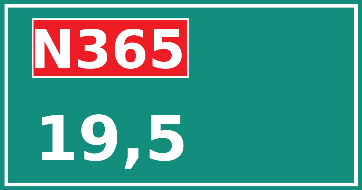 Hectometerbord N365 19,5