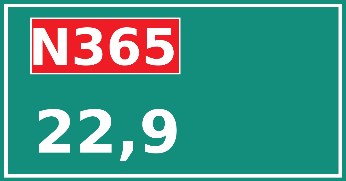 Hectometerbord N365 22,9