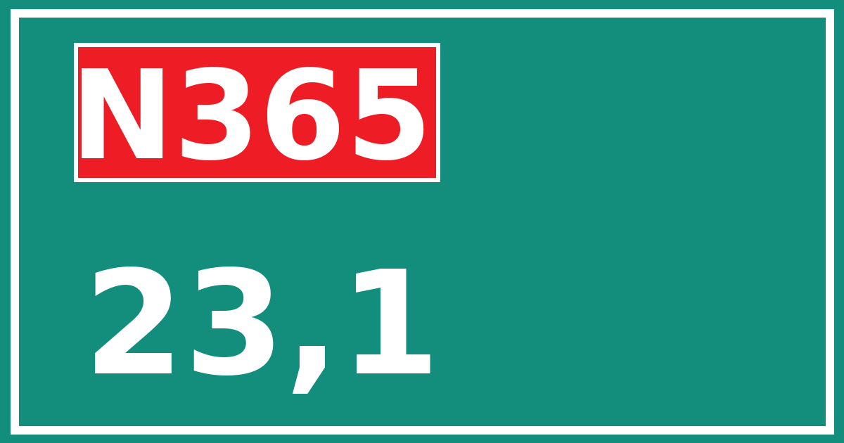 Hectometerbord N365 23,1
