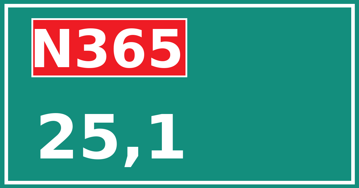 Hectometerbord N365 25,1