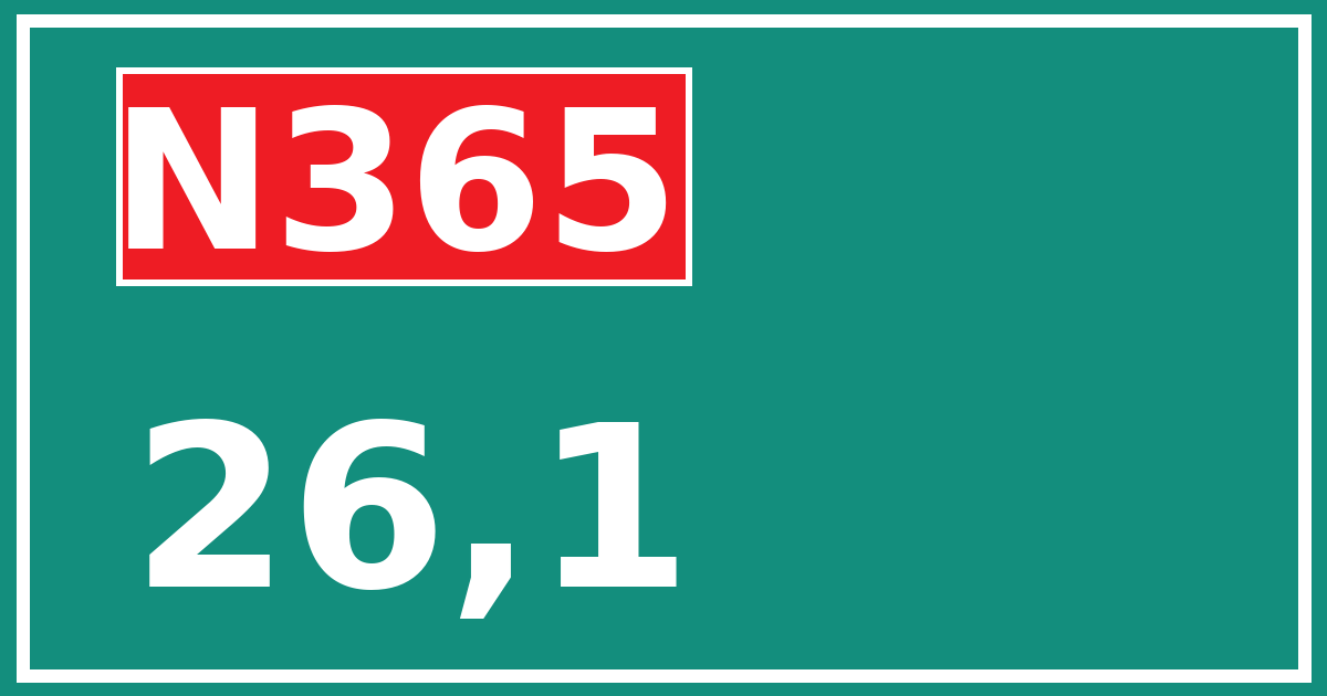 Hectometerbord N365 26,1