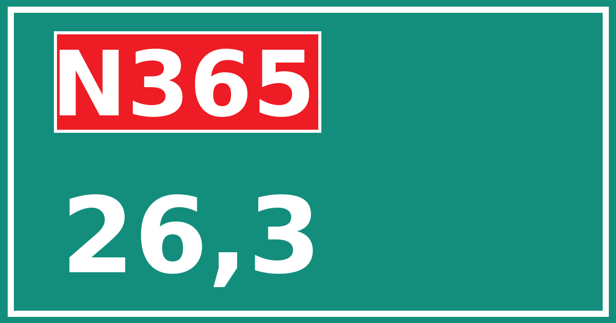 Hectometerbord N365 26,3
