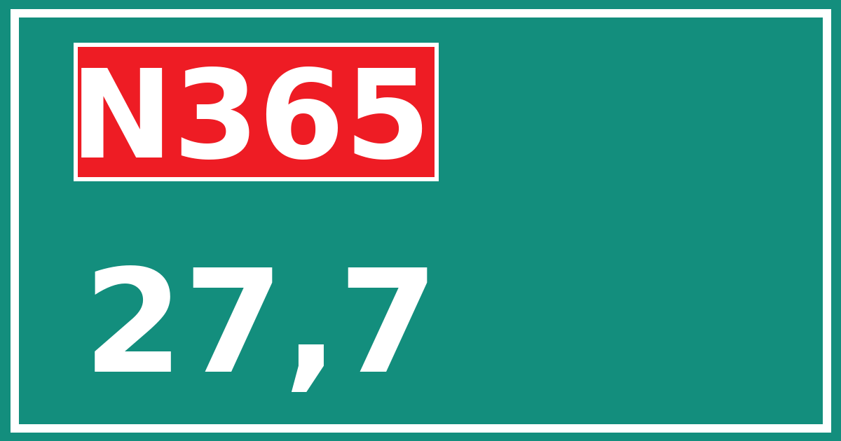 Hectometerbord N365 27,7