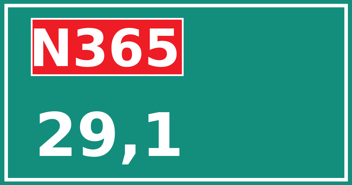 Hectometerbord N365 29,1
