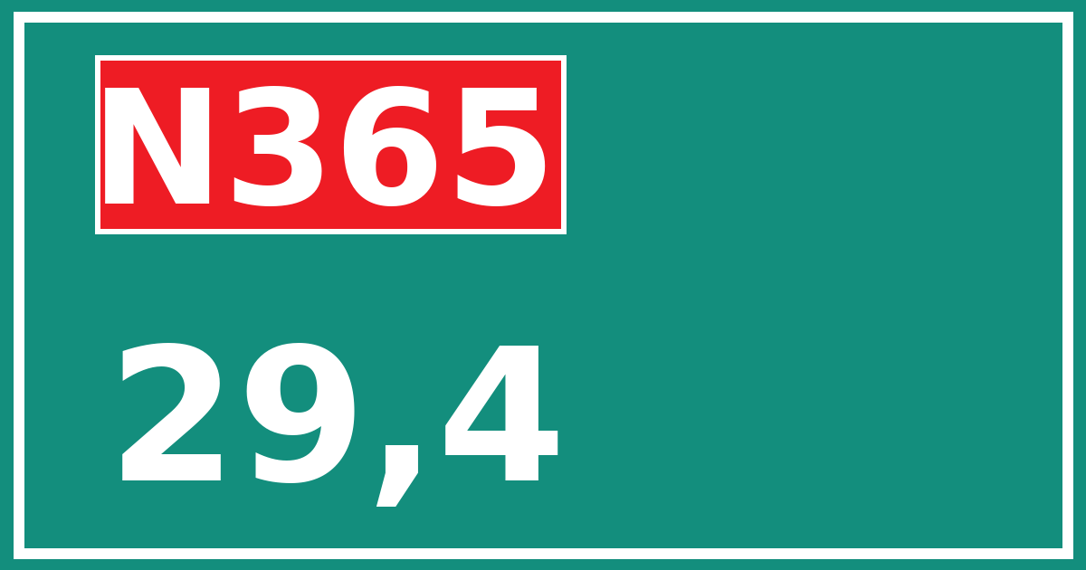 Hectometerbord N365 29,4