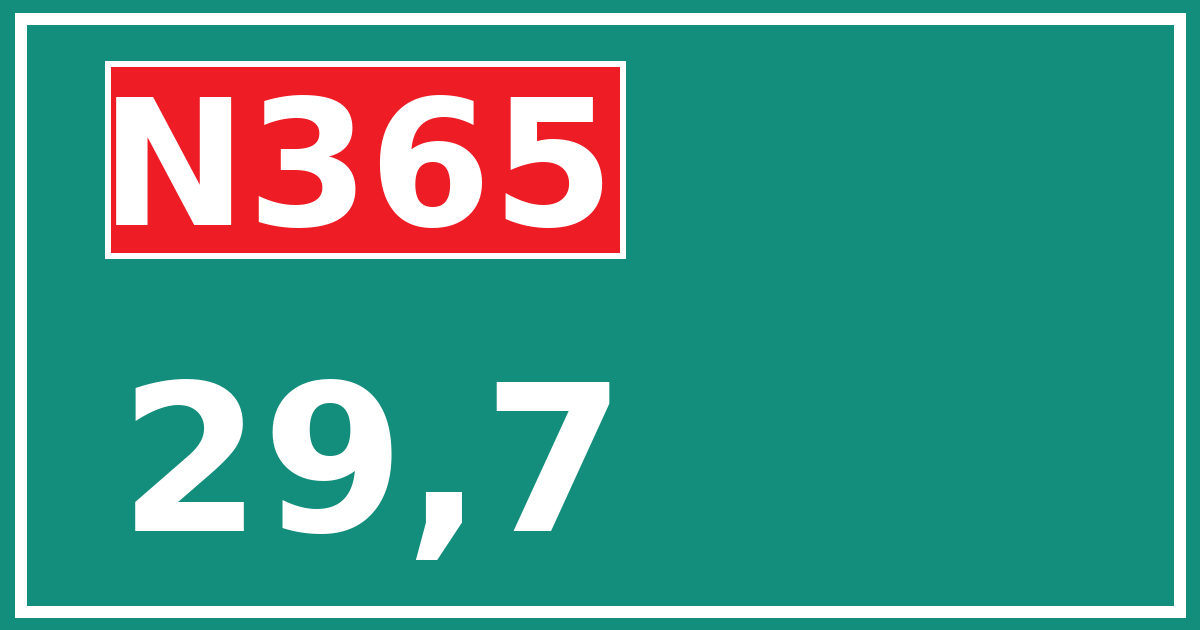 Hectometerbord N365 29,7