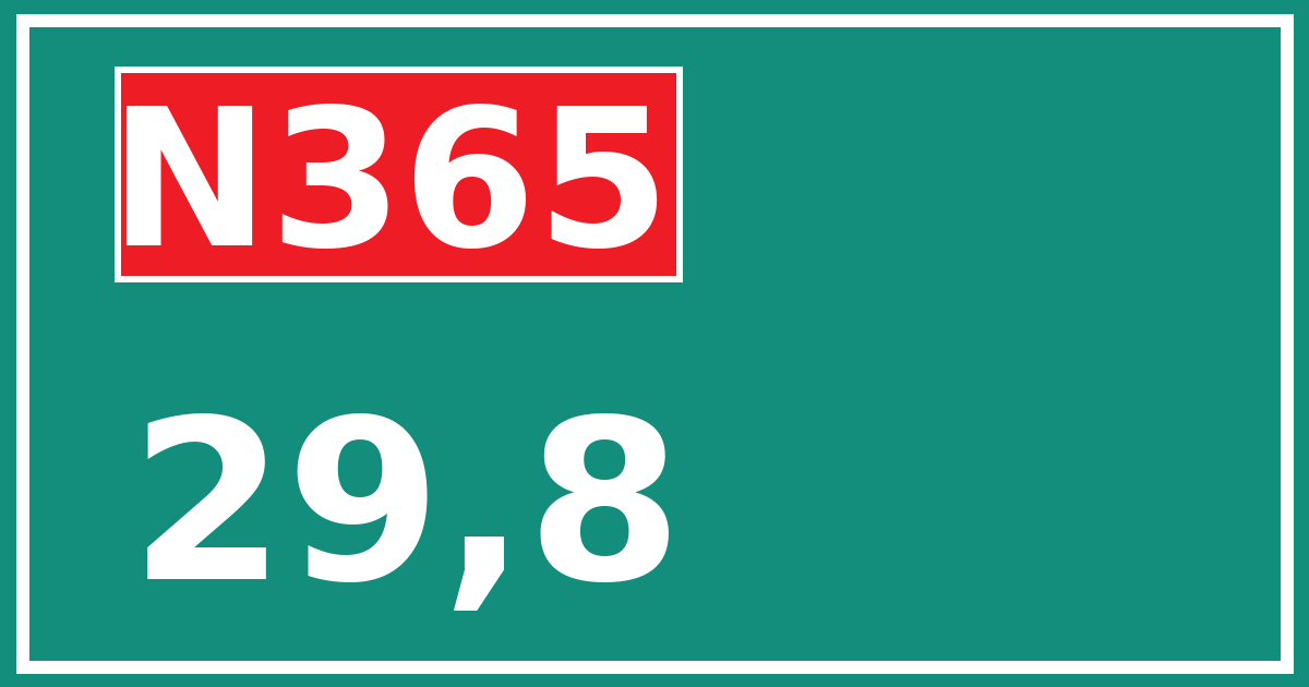 Hectometerbord N365 29,8