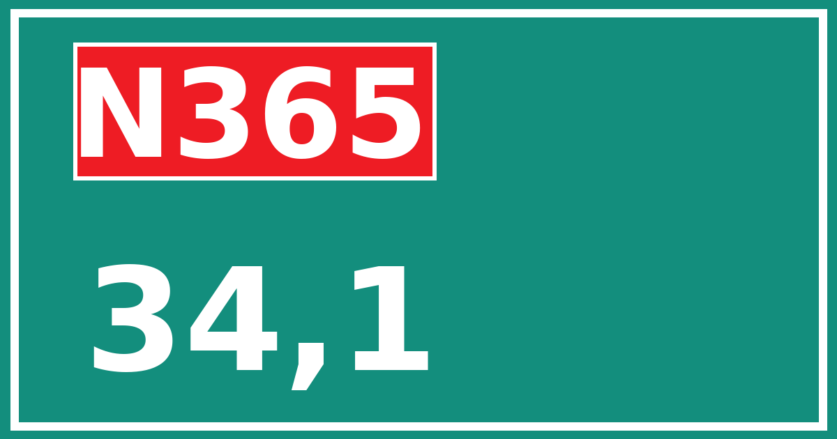 Hectometerbord N365 34,1