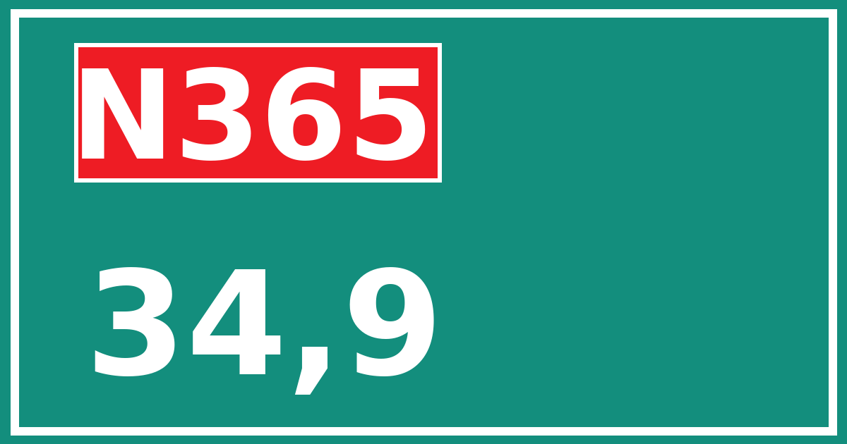 Hectometerbord N365 34,9