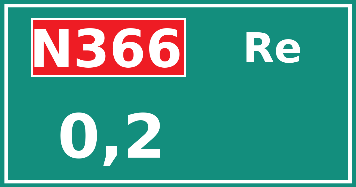 Hectometerbord N366 0,2 zijde Re