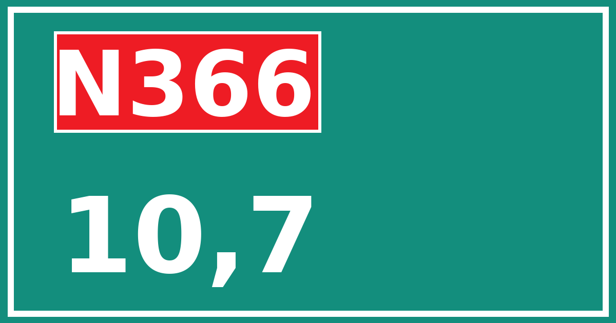 Hectometerbord N366 10,7