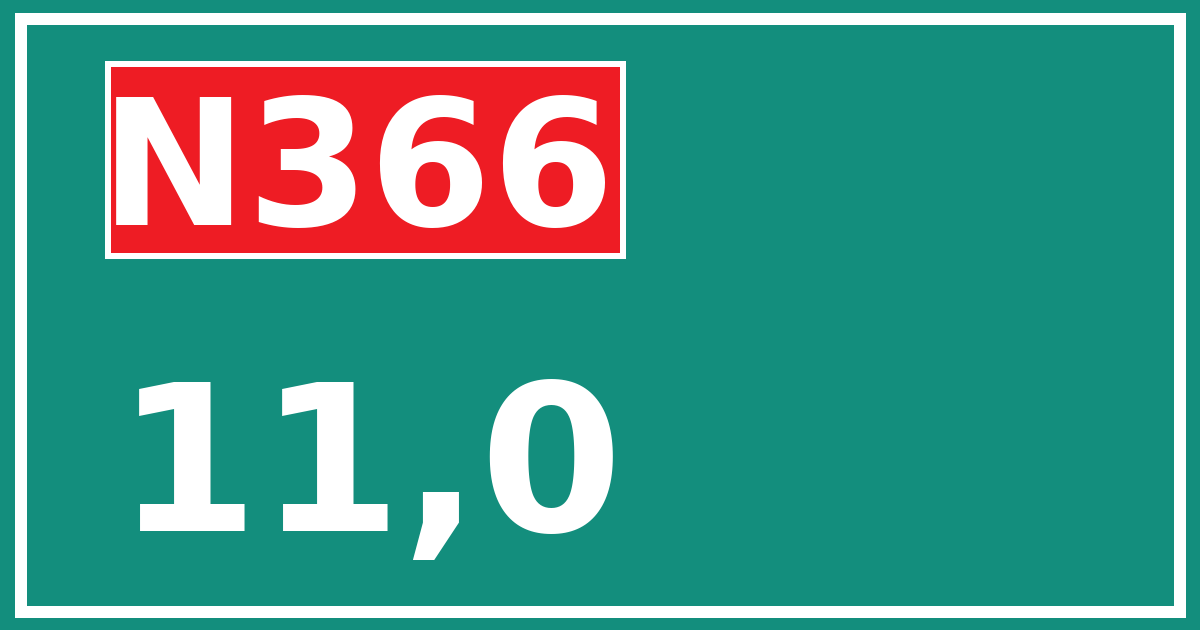 Hectometerbord N366 11,0