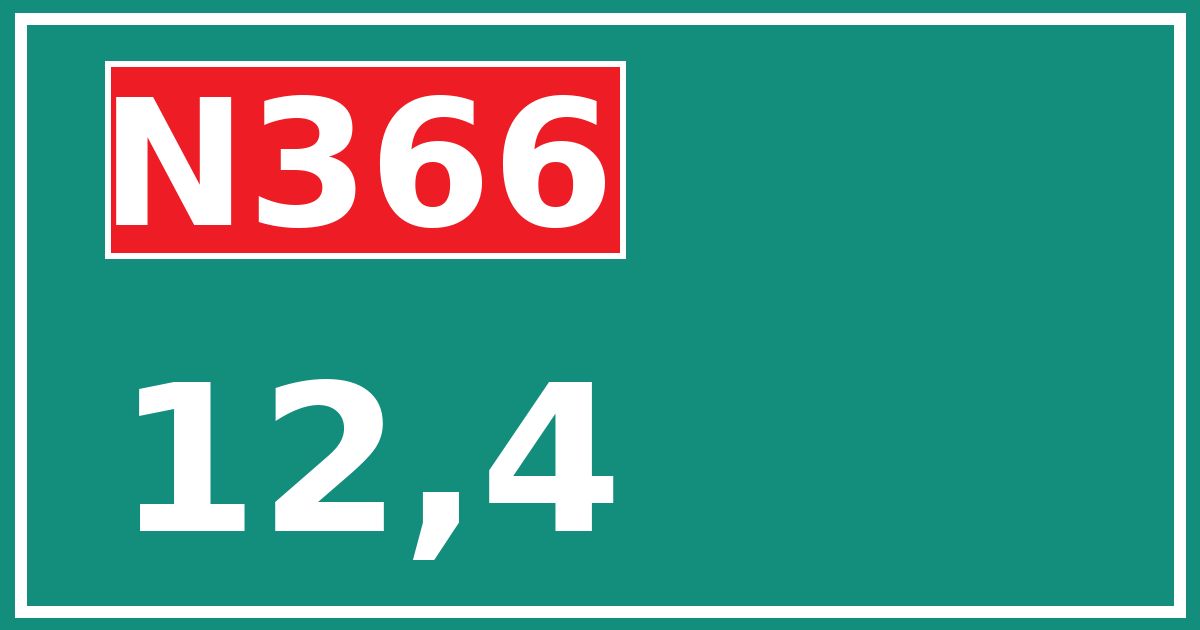 Hectometerbord N366 12,4