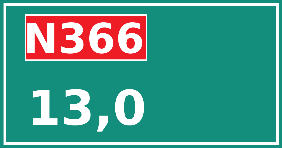Hectometerbord N366 13,0