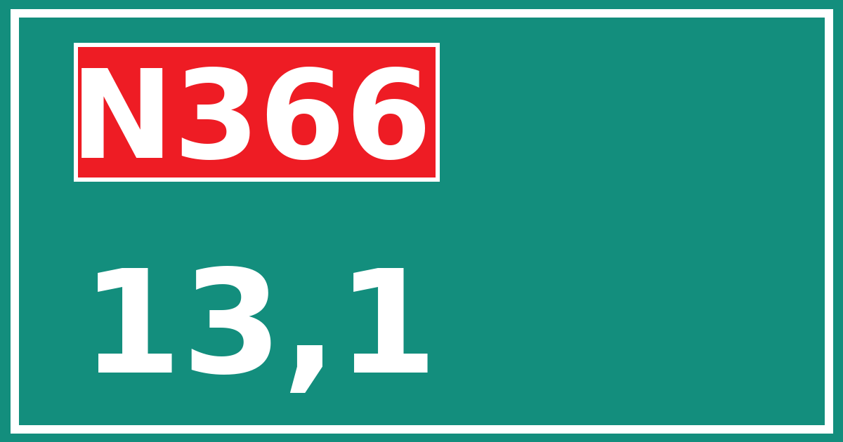 Hectometerbord N366 13,1
