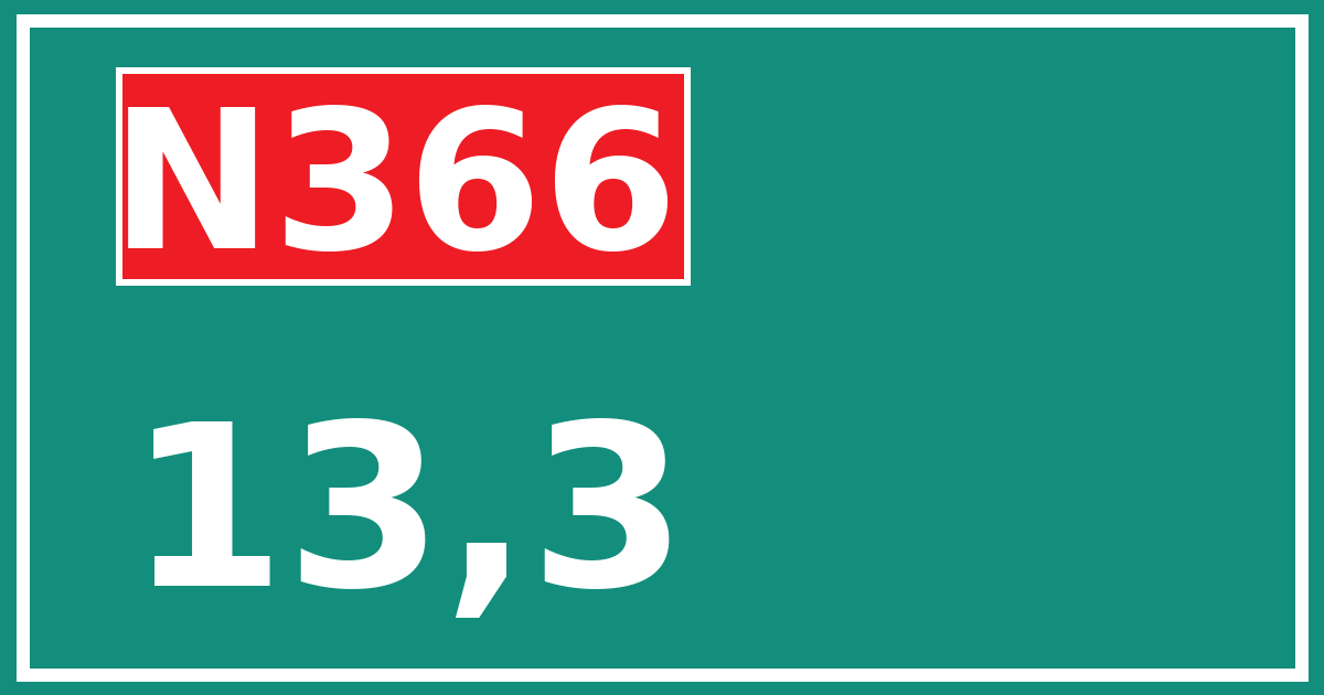 Hectometerbord N366 13,3