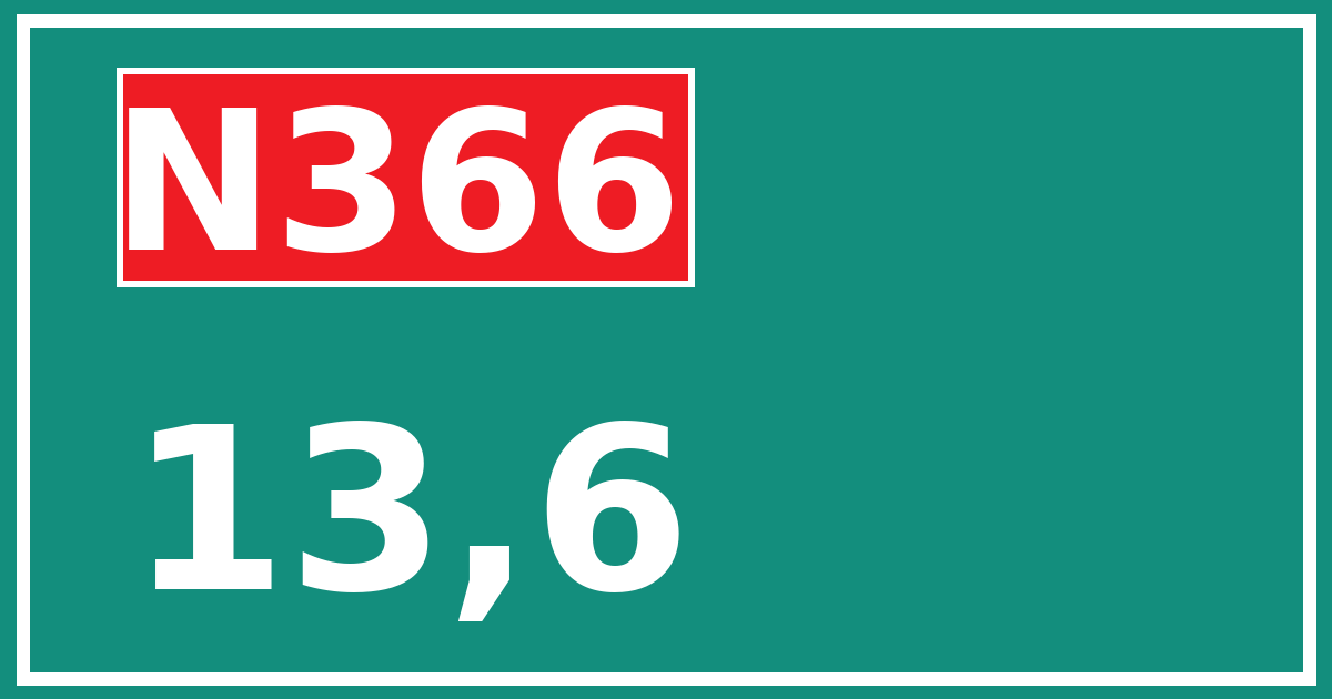 Hectometerbord N366 13,6