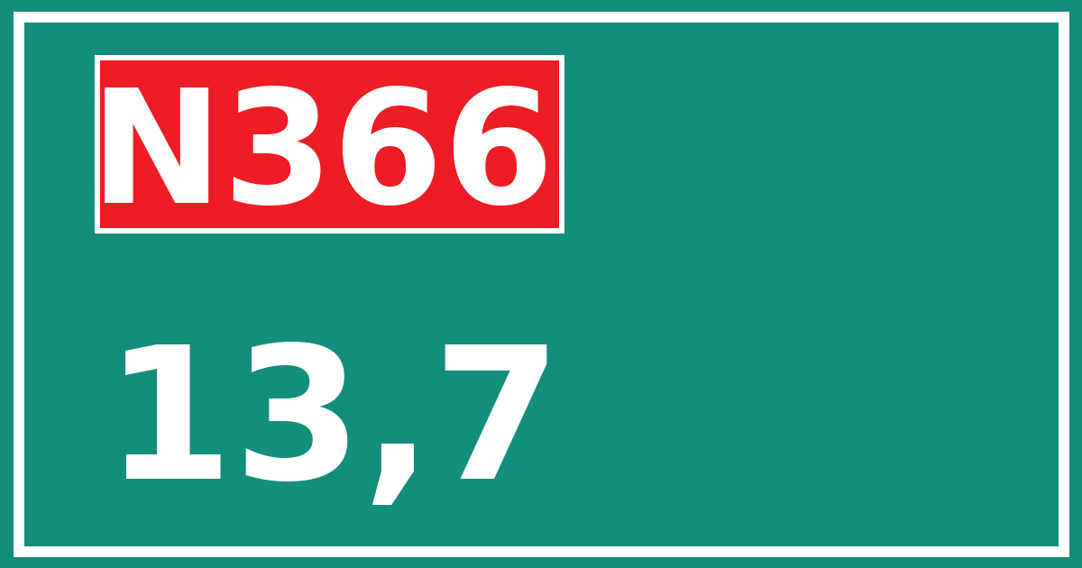 Hectometerbord N366 13,7