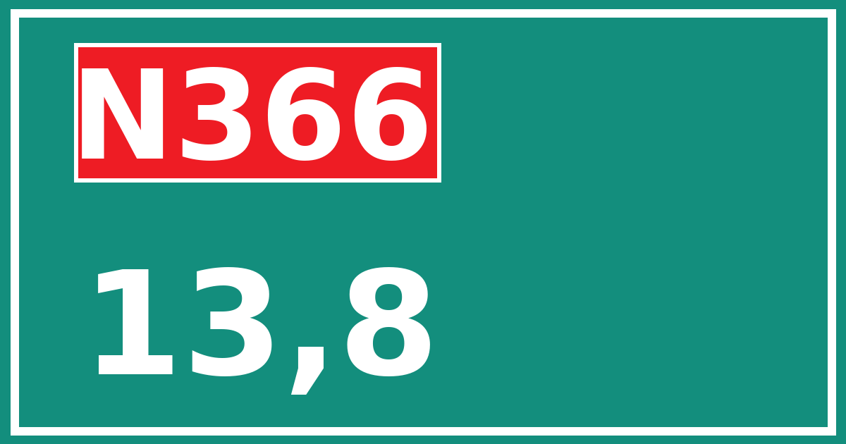 Hectometerbord N366 13,8