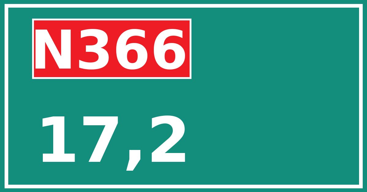 Hectometerbord N366 17,2
