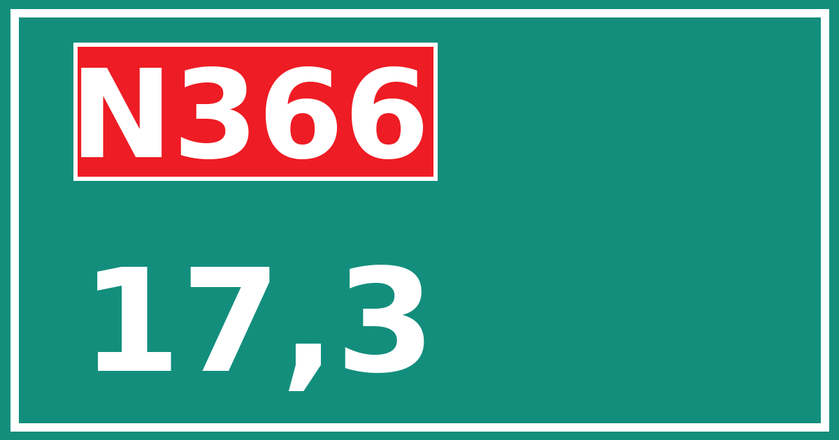Hectometerbord N366 17,3