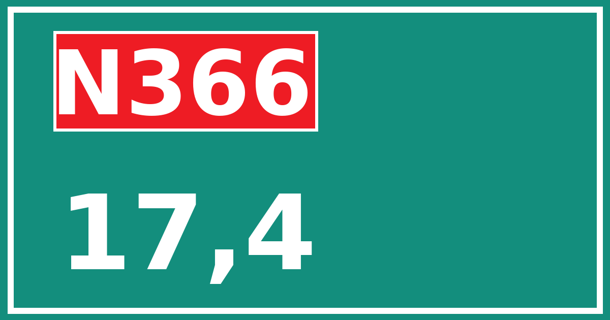 Hectometerbord N366 17,4