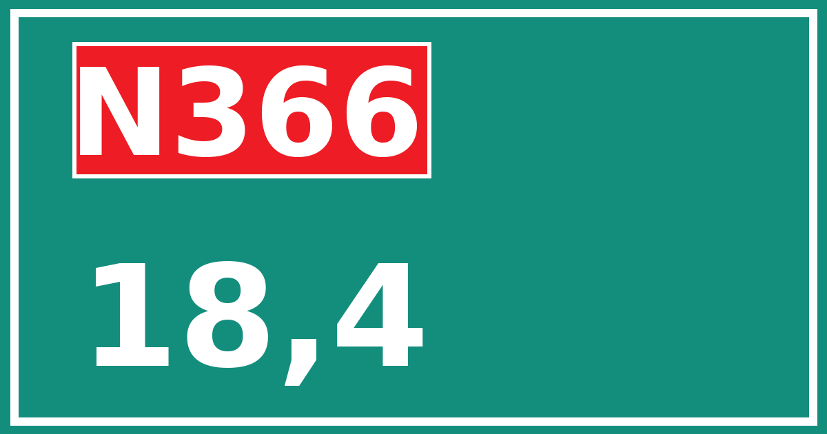 Hectometerbord N366 18,4