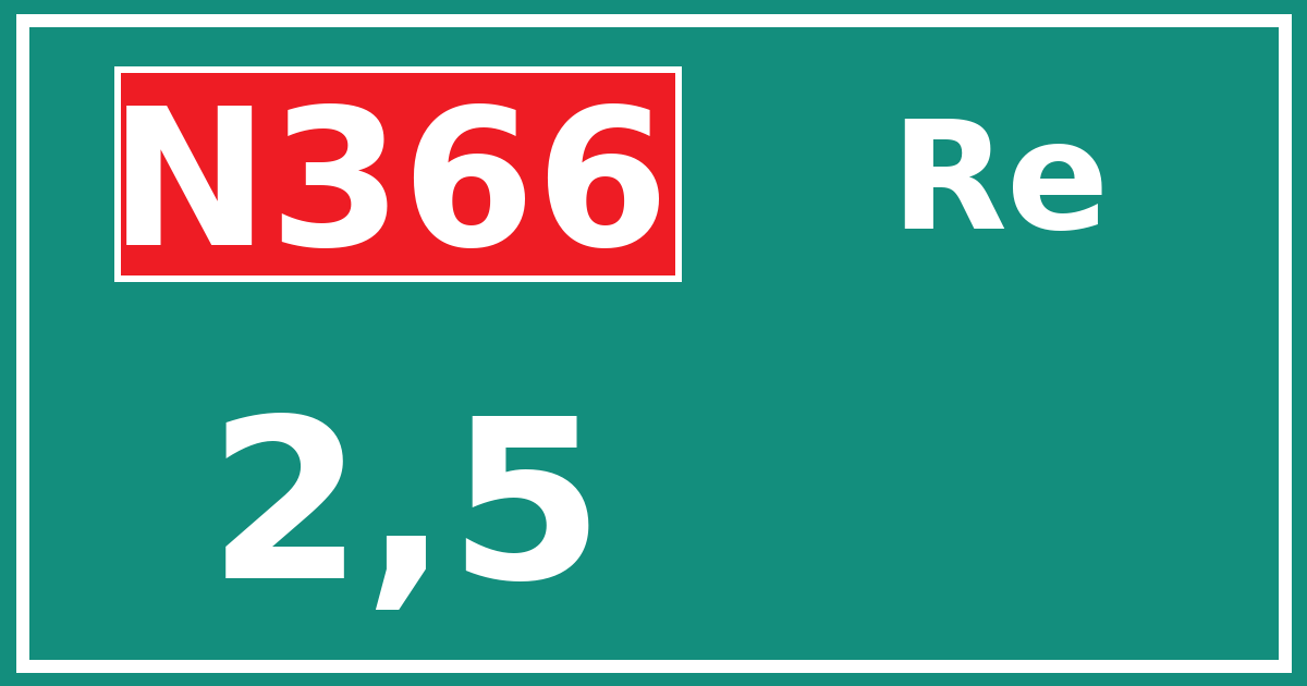 Hectometerbord N366 2,5 zijde Re